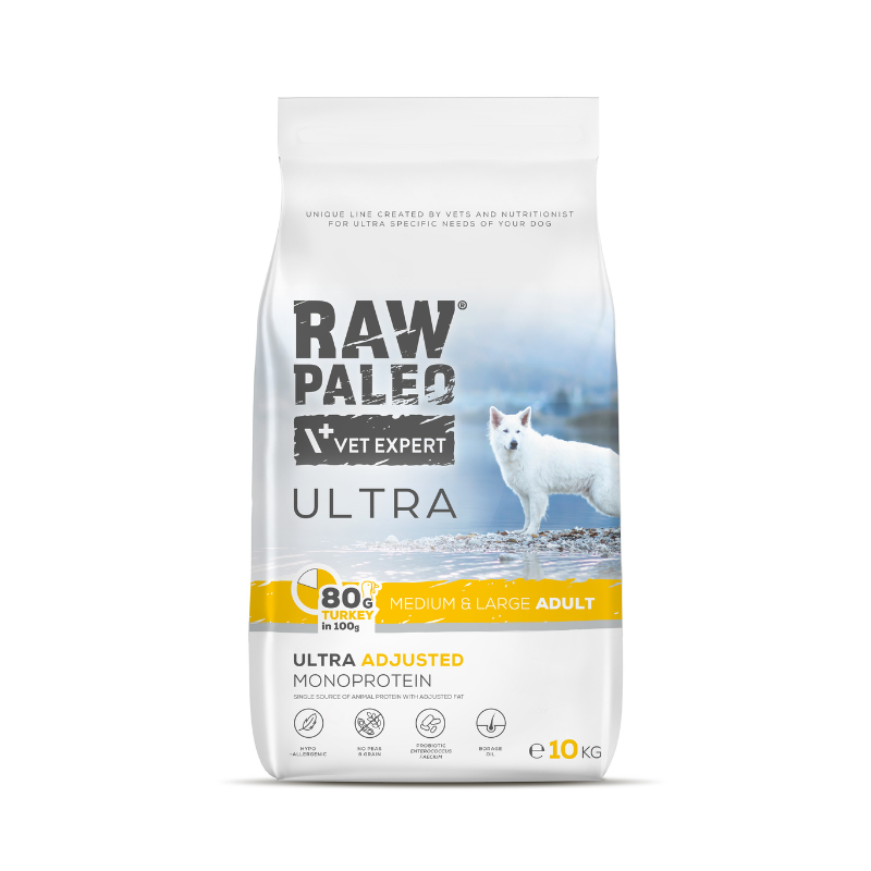 VetExpert Raw Paleo Ultra Turkey Medium & Large Adult - sucha karma z indykiem dla psów średnich ras
