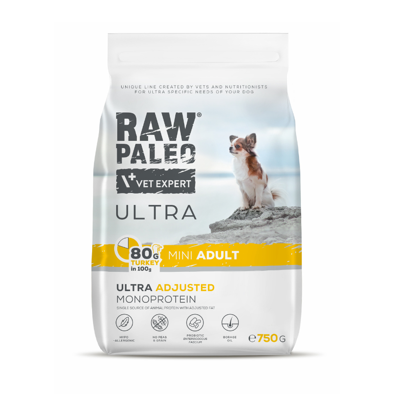 VetExpert Raw Paleo Ultra Turkey Mini Adult - sucha karma z indykiem dla psów małych ras