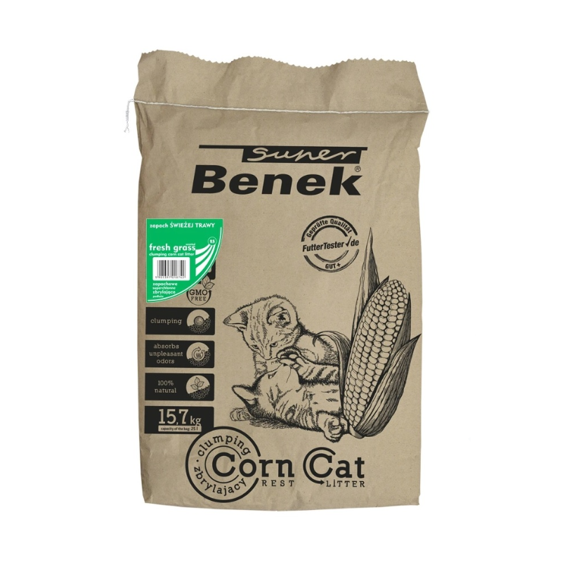 Żwirek Super Benek Corn Cat świeża trawa
