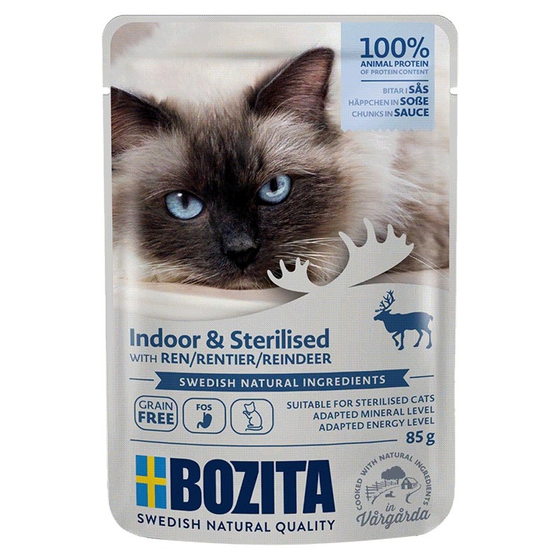 Bozita Feline Indoor & Sterilised w sosie 85g x 12
