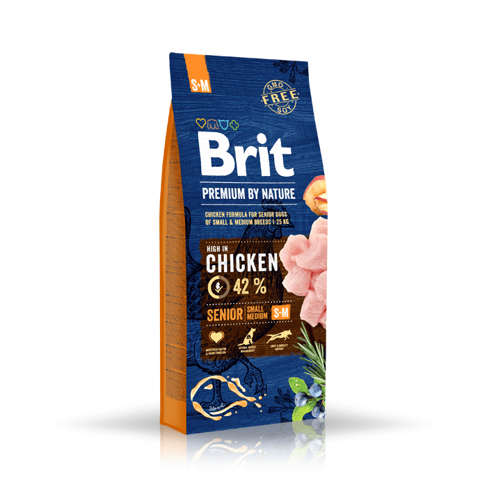 Brit Premium By Nature Senior Small/Medium S+M 15kg + Koema mix 3 smaków 400g x 6