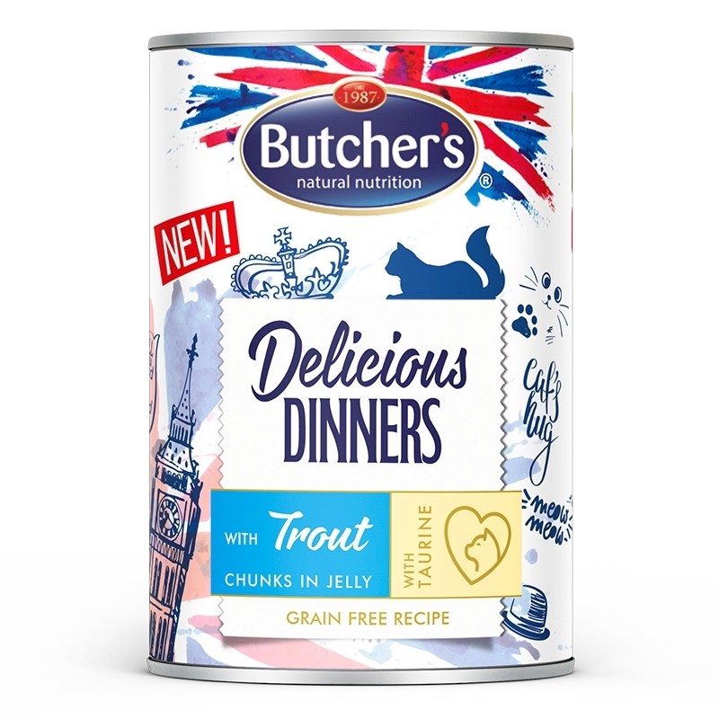 Butcher's Delicious Dinners Cat mix 5 smaków 400g x 10