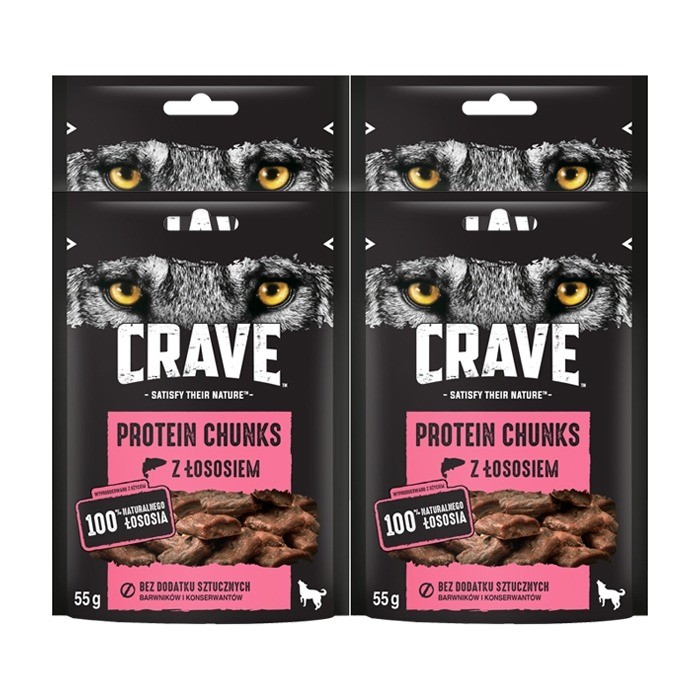 Crave Dog Protein Chunks z łososiem 55g