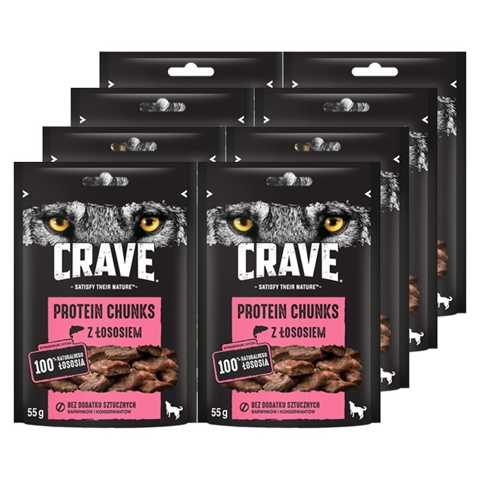 Crave Dog Protein Chunks z łososiem 55g