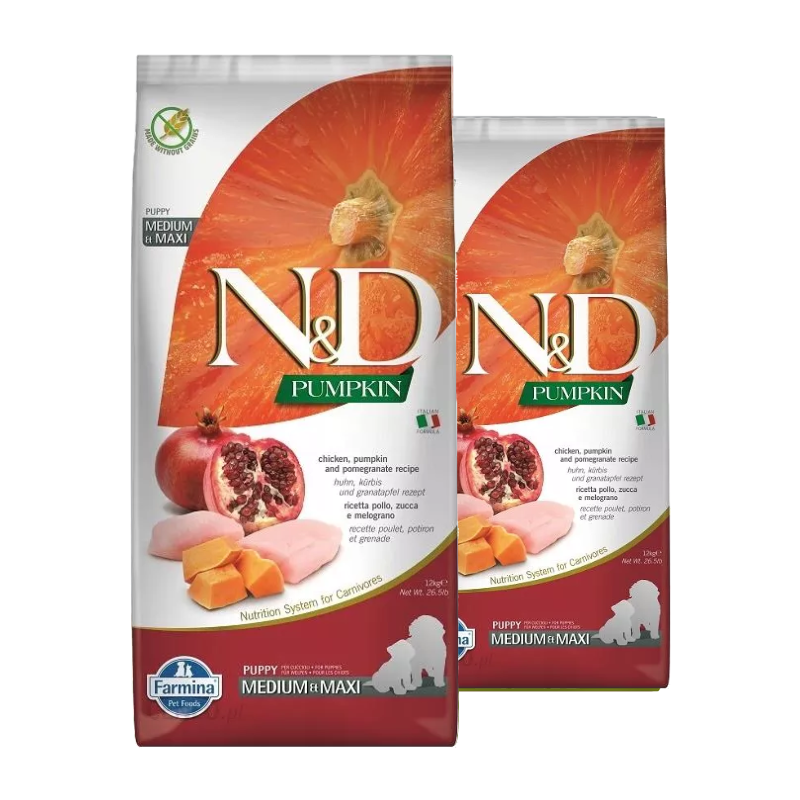 Farmina N&D GF Pumpkin Chicken & Pomegranate Adult Medium/Maxi