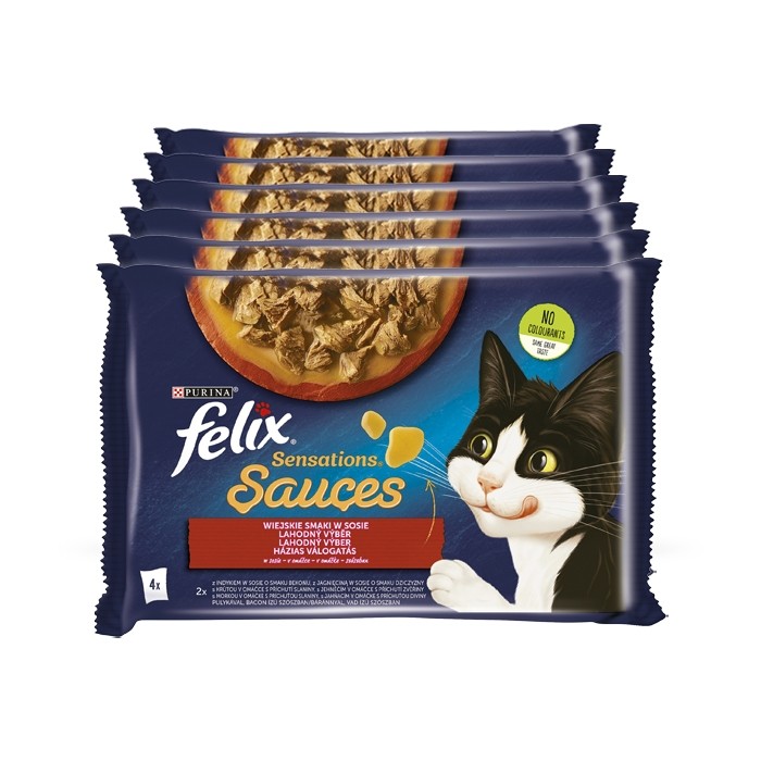 Felix Sensations Sauce Surprise indyk i jagnięcina 85g x 4 (multipak)