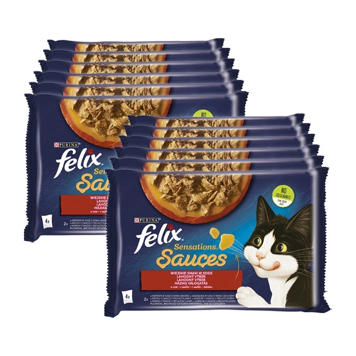 Felix Sensations Sauce Surprise indyk i jagnięcina 85g x 4 (multipak)