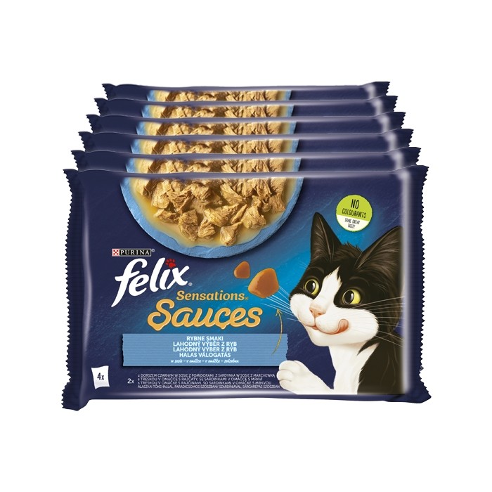 Felix Sensations Sauce Surprise łosoś morski i sardynki 85g x 4 (multipak)