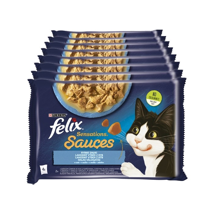 Felix Sensations Sauce Surprise łosoś morski i sardynki 85g x 4 (multipak)