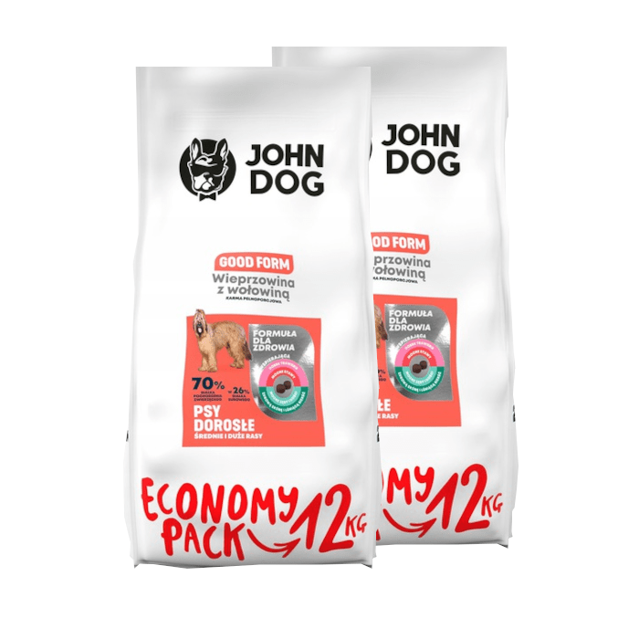 John Dog Good Form średnie i duże rasy Wieprzowina z wołowiną