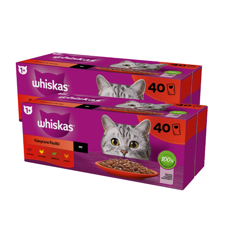 Whiskas Adult Klasyczne Posiłki w sosie 85g x 40