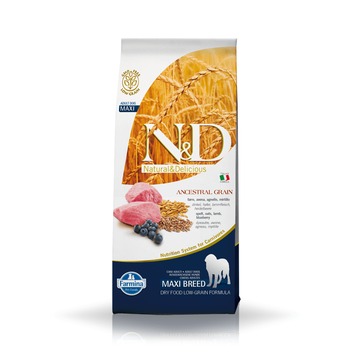 Farmina N&D Ancestral Grain Adult Medium & Maxi Dog Lamb & Blueberry