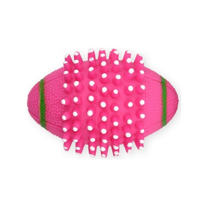 Pet Nova Dental, Piłka gumowa rugby, piszcząca różowa 11cm