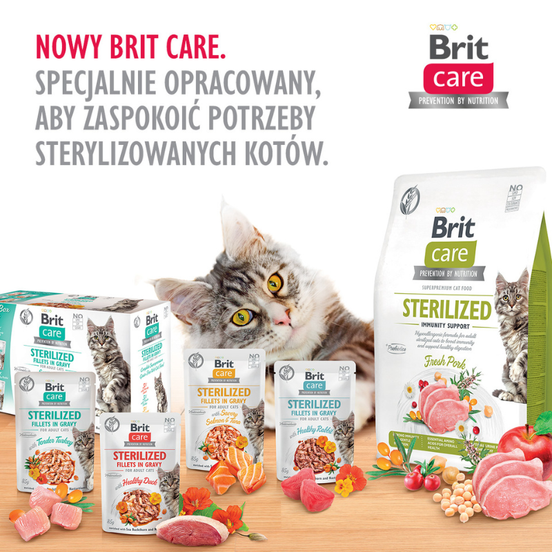 Brit Care Cat Sterilized Fileciki w sosie z rokitnikiem i nasturcją 85g