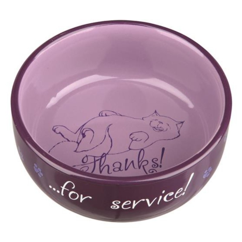 Trixie Thanks for Service Miska ceramiczna dla kota z nadrukiem i napisem 300ml / 11cm