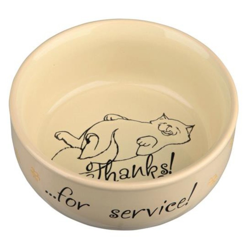 Trixie Thanks for Service Miska ceramiczna dla kota z nadrukiem i napisem 300ml / 11cm