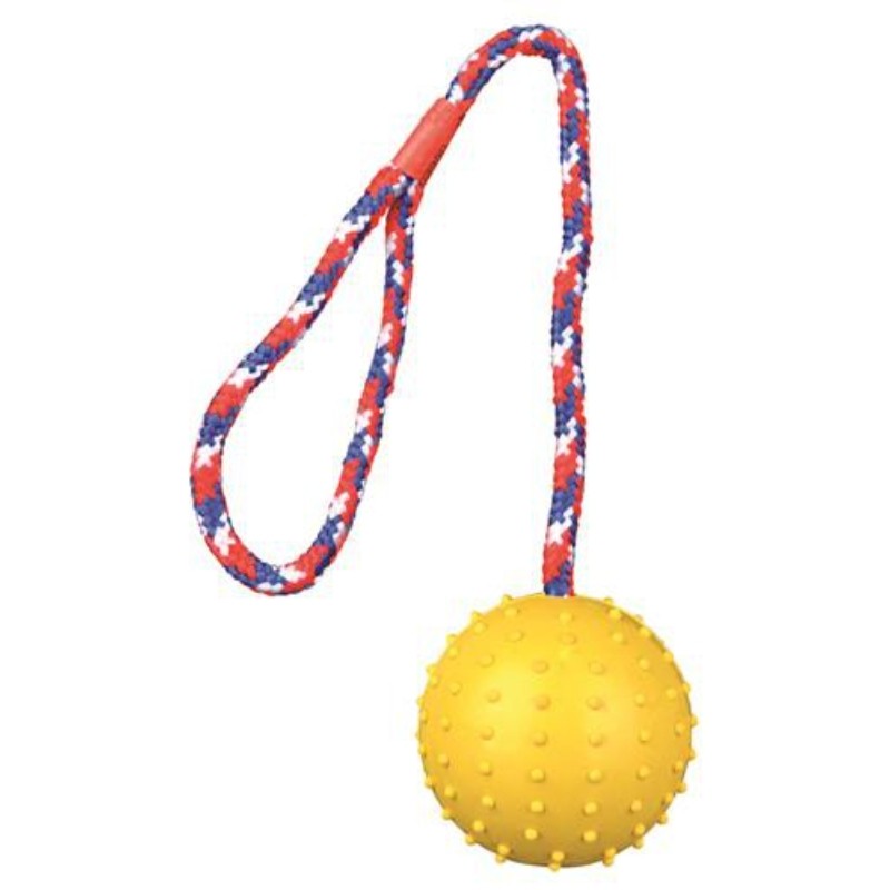 Trixie Kauczukowa piłka na sznurku z pętlą 10cm