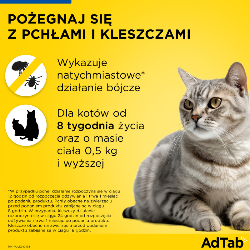 Elanco Ad Tab Tabletki dla kota na pchły i kleszcze