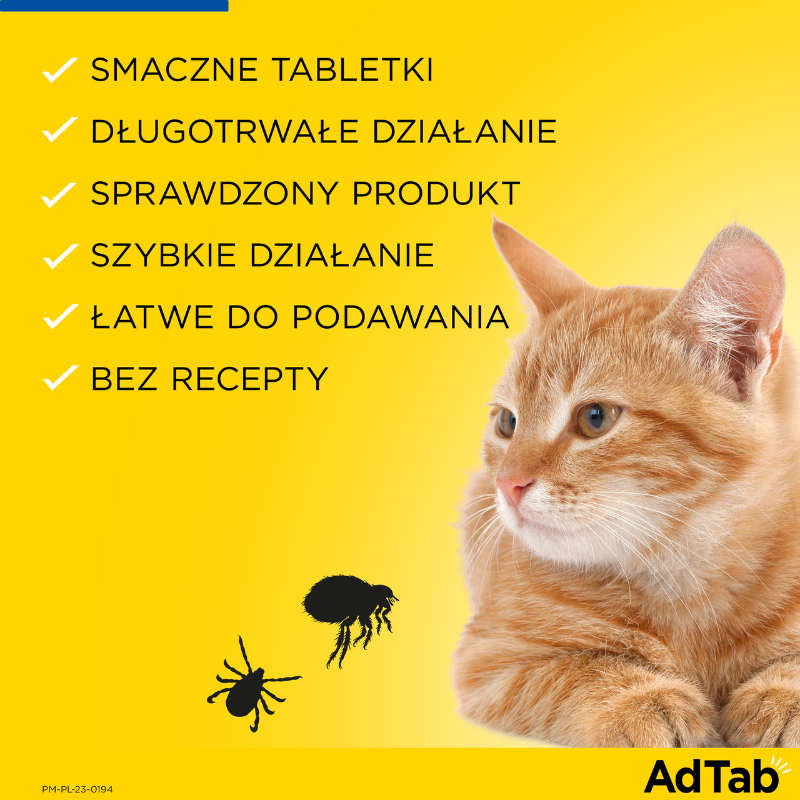 Elanco Ad Tab Tabletki dla kota na pchły i kleszcze