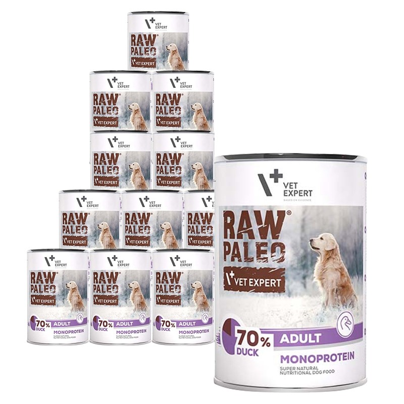 VetExpert Raw Paleo Adult Monoprotein 400g x 12 - mokra karma dla psów