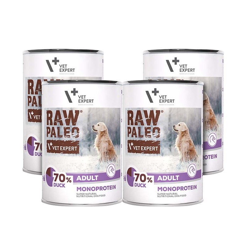 VetExpert Raw Paleo Adult Monoprotein 400g x 4 - mokra karma dla psów
