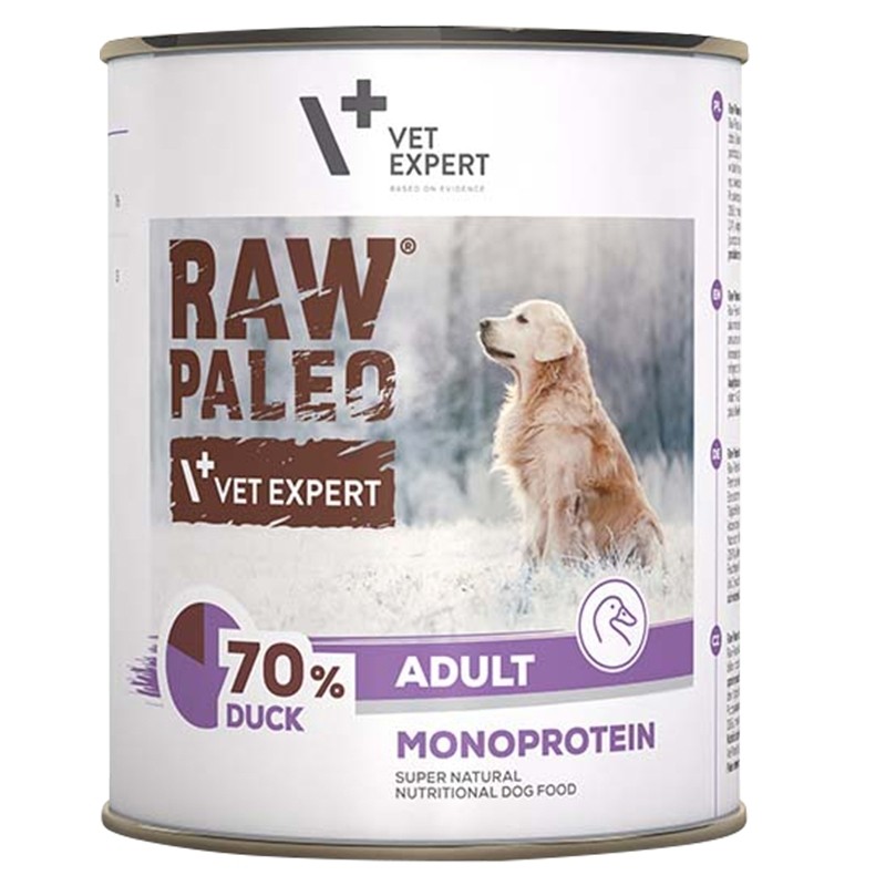 VetExpert Raw Paleo Adult Monoprotein 800g x 12 - mokra karma dla psów