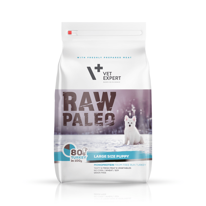 VetExpert Raw Paleo Puppy Large Turkey - sucha karma z indykiem dla szczeniąt dużych ras