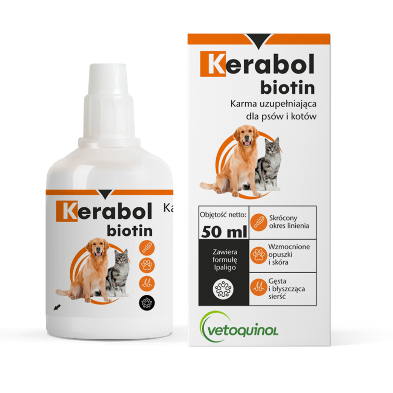 Vetoquinol Kerabol Biotin - krople na poprawę sierści