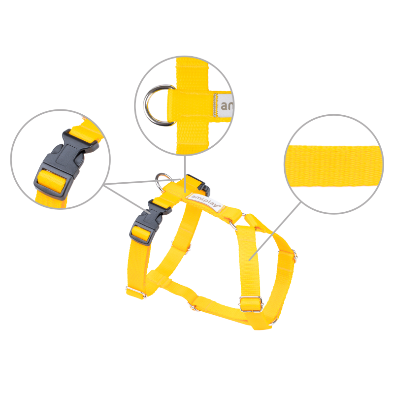 Amiplay Samba Szelki regulowane Guard żółte [rozmiar XS] 16-25 x 25-32 x 1cm