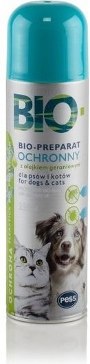 Preparaty lecznicze - PESS BIO Preparat ochronny przeciw ektopasożytom dla psów i kotów 250ml