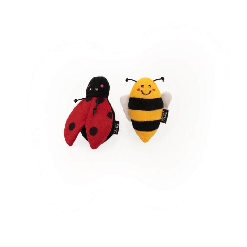 Zabawki - ZippyClaws Pluszowe zabawki Biedronka i pszczoła 13cm 2szt.