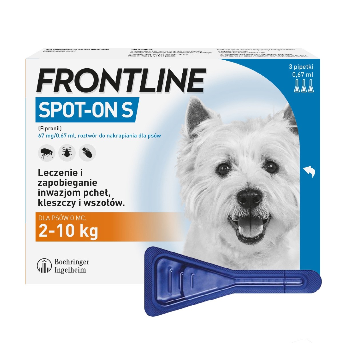 Preparaty lecznicze - Frontline Spot On Pies S do 10 kg 3 x 0.67ml