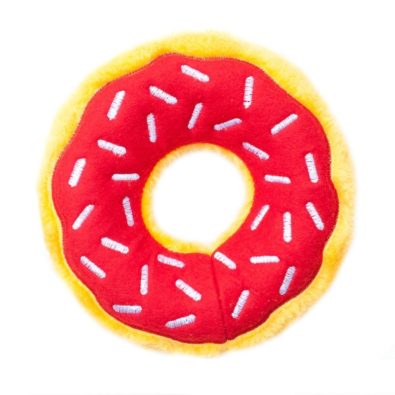 Zabawki - ZippyPaws Pluszowy donut wiśnia 23cm