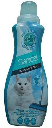 Kuwety, łopatki dla kota - Sanicat Clear Oxygen higienizujący płyn do podłogi niebieski 1l