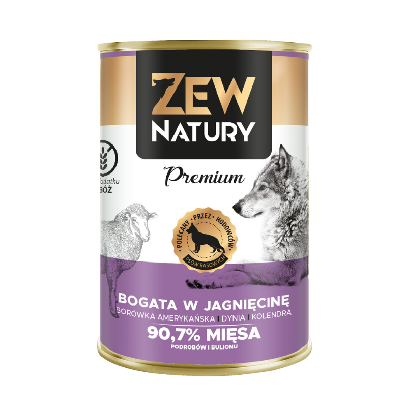 Karmy mokre dla psa - Zew Natury 89% mięsa 400g jagnięcina