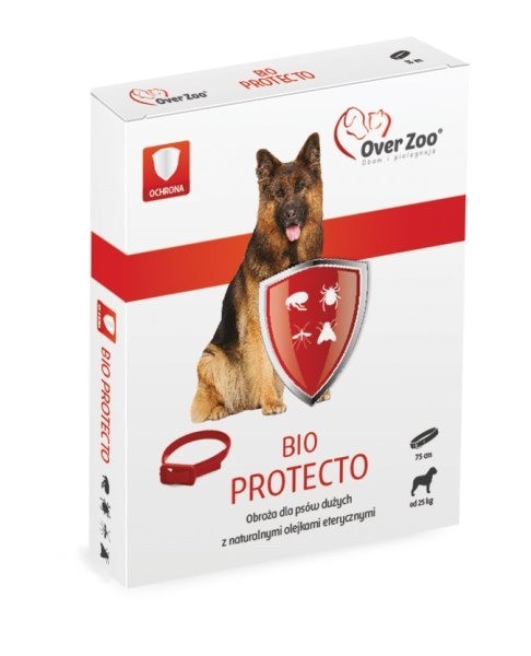 Preparaty lecznicze - Over Zoo Obroża BIO Protecto Plus dla dużych psów od 25kg 75cm