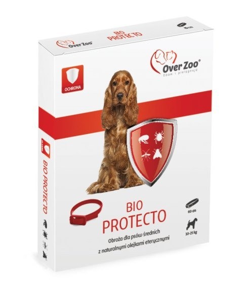 Preparaty lecznicze - Over Zoo Obroża BIO Protecto Plus dla średnich psów 10-25kg 60cm