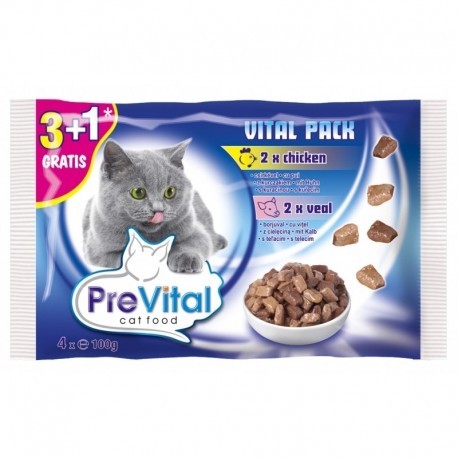 Karmy mokre dla kota - PreVital w sosie 100g x 16 (multipak x 4)
