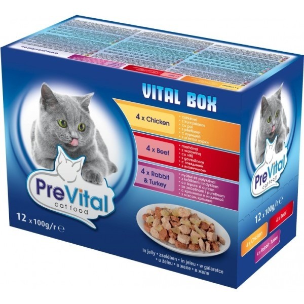 Karmy mokre dla kota - PreVital VitalBox 100g x 24 (multipak x 2)
