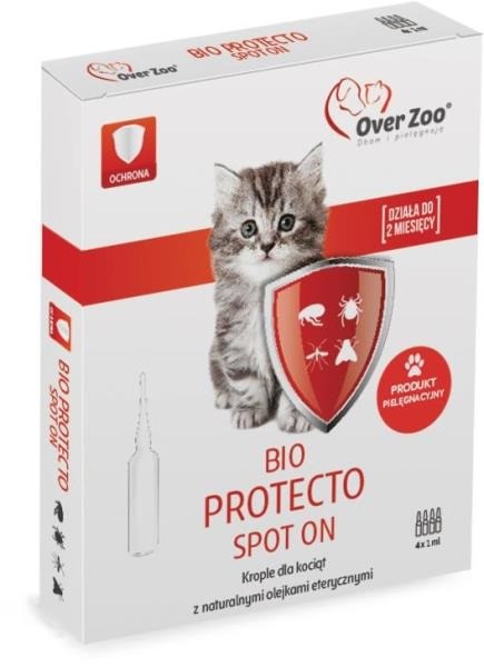 Preparaty lecznicze - Over Zoo Krople BIO Protecto dla kociąt 4x1ml