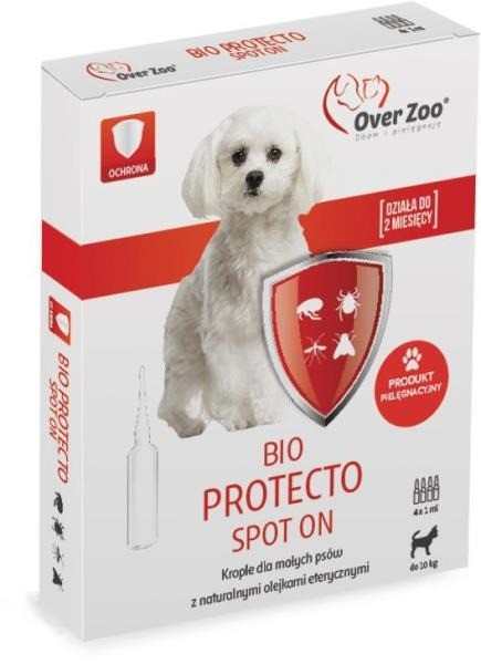 Preparaty lecznicze - Over Zoo Krople BIO Protecto dla małych psów 4x1ml