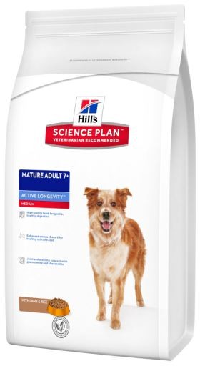 Karmy suche dla psa - Hill's Science Plan Active Longevity Mature Lamb & Rice