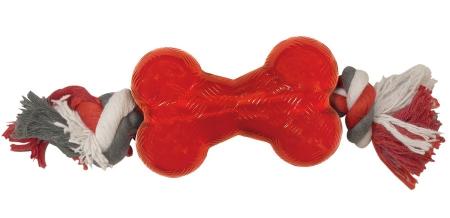 Zabawki - Play Strong Spot mini ekstra mocna zabawka kość ze sznurem 20 x 5.5 cm