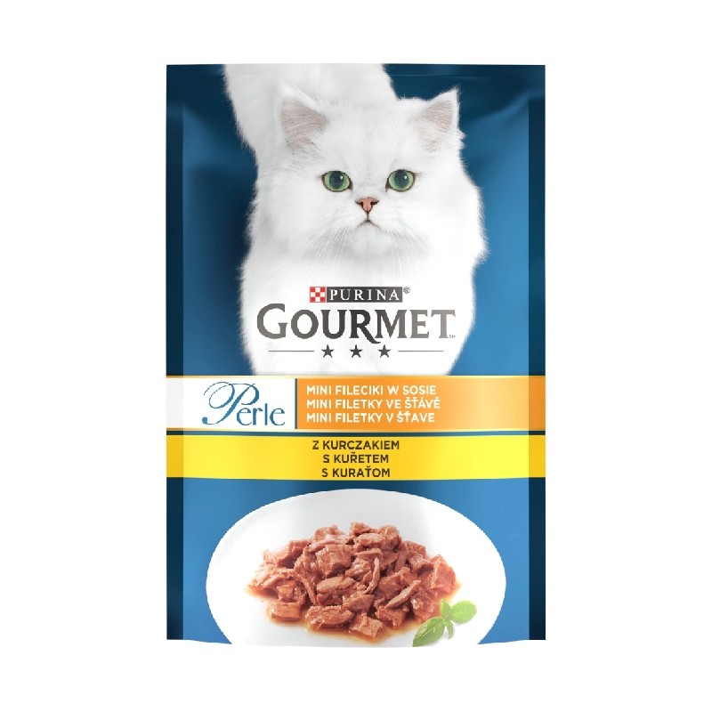 Karmy mokre dla kota - Gourmet Perle Mini Fileciki w sosie 24x85g [18 + 6 GRATIS]