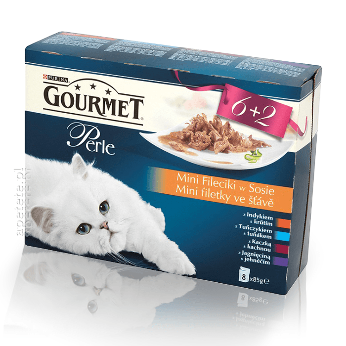 Karmy mokre dla kota - Gourmet Perle Mini Fileciki w sosie kaczka 8x85g