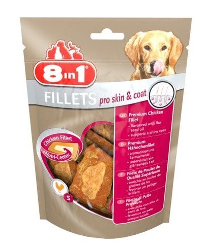 Przysmaki dla psa - 8in1 Fillets Pro Skin & Coat S - przekąska dla zdrowej skóry 80g