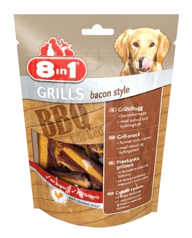 Przysmaki dla psa - 8in1 Grills Bacon Style - grillowany bekon 80g