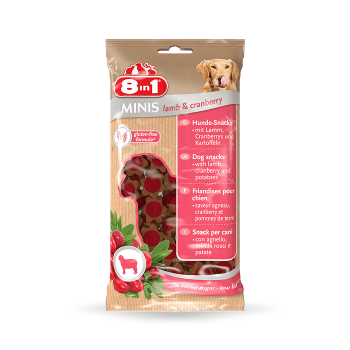 Przysmaki dla psa - 8in1 Minis lamb & cranberry - jagnięcina z żurawiną 100g