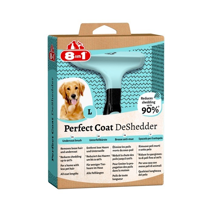 Higiena, pielęgnacja sierści - 8in1 Zgrzebło dla psa Perfect Coat DeShedder Dog L