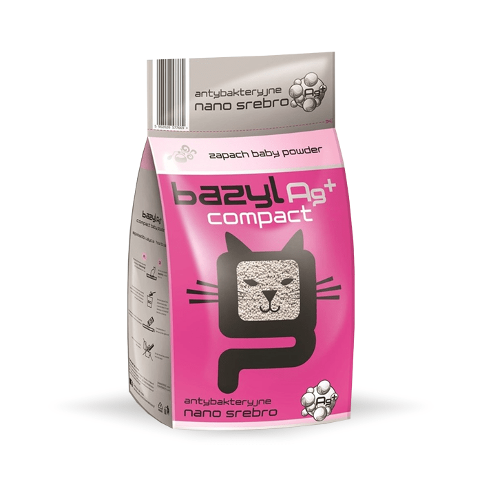 żwirek dla kota - Żwirek Bazyl Ag+ Compact Baby Powder 10l